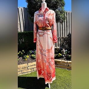 Anna Irion LV Equestrian Print Maxi Dress, Size S (US)/M (Asian)